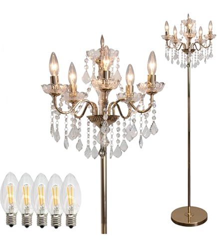 Amazon.co.jp : スタンド シャンデリア 5灯 スタンドライト フロア